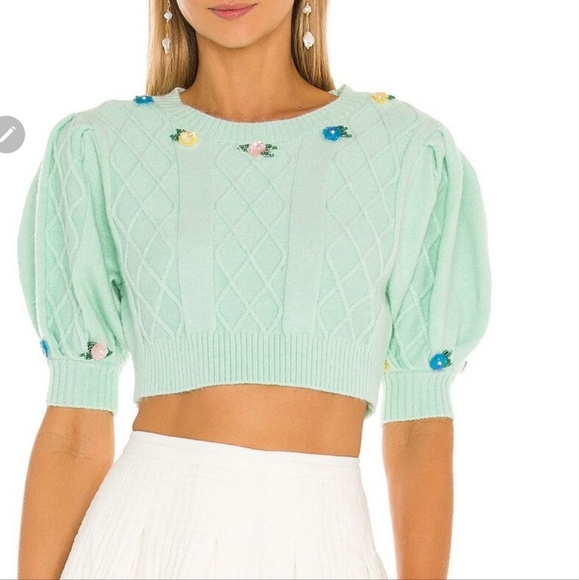 🍋For Love and Lemons Sutton Cropped Sweater - Picture 2 of 11